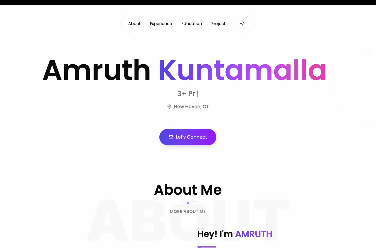 Futuristic portfolio design